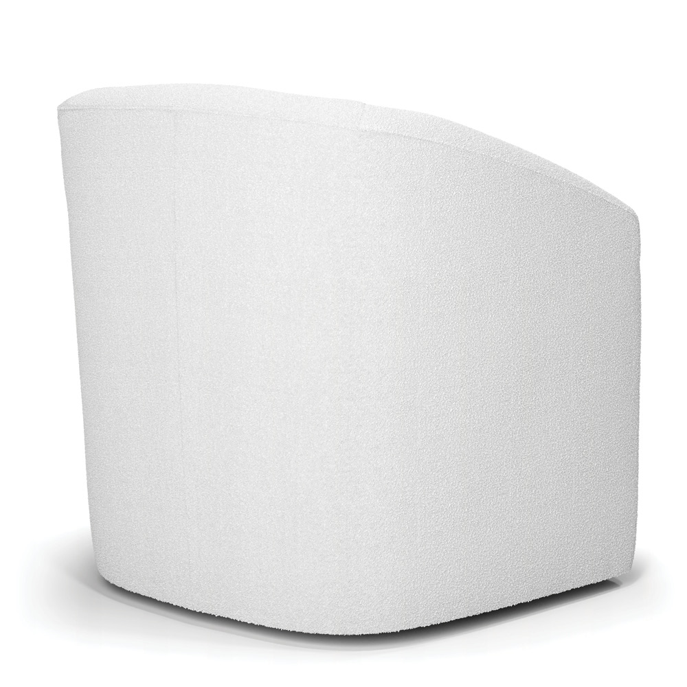 Kit 2 Poltronas Stella Max Bouclê Off White Base Giratória - D'Rossi