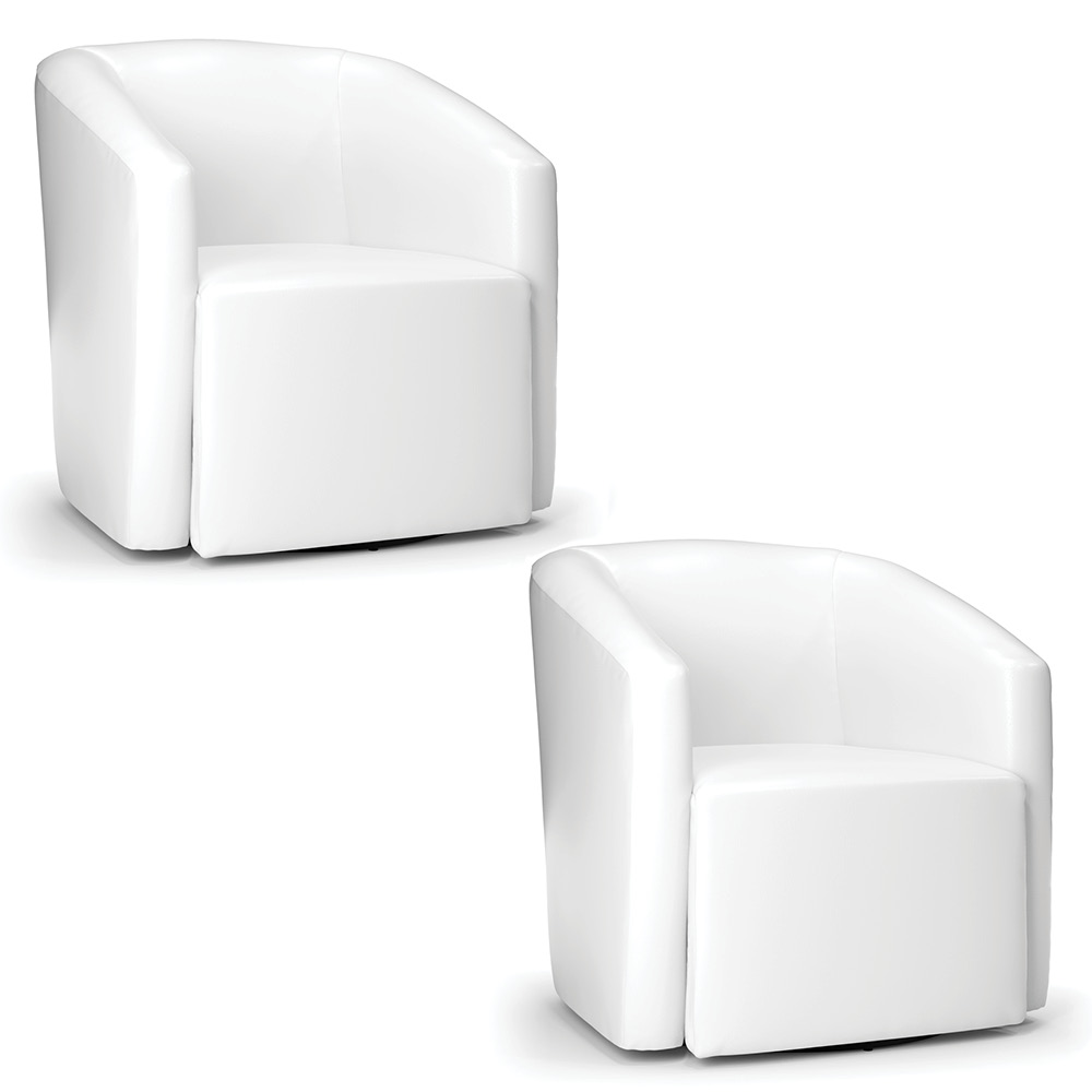 Kit 2 Poltronas Stella Max Corano Branco Base Giratória - D'Rossi