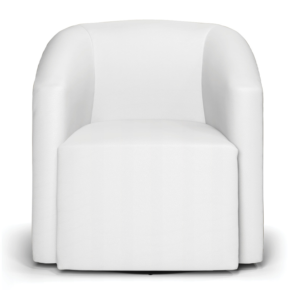 Kit 2 Poltronas Stella Max Corino Branco Base Giratória - D'Rossi