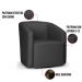 Kit 2 Poltronas Stella Max Corino Preto Base Giratória - D'Rossi