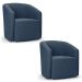 Kit 2 Poltronas Stella Max Suede Azul Marinho Base Giratória - D'Rossi