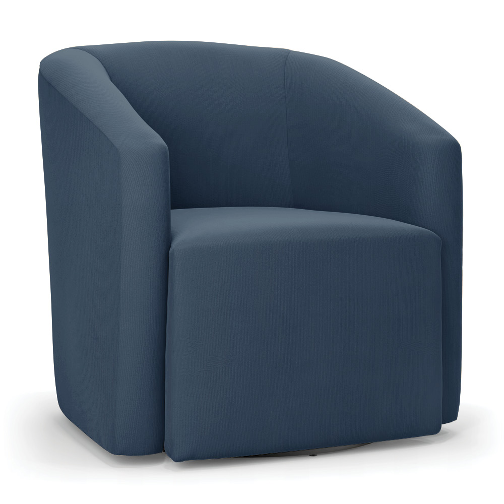 Kit 2 Poltronas Stella Max Suede Azul Marinho Base Giratória - D'Rossi