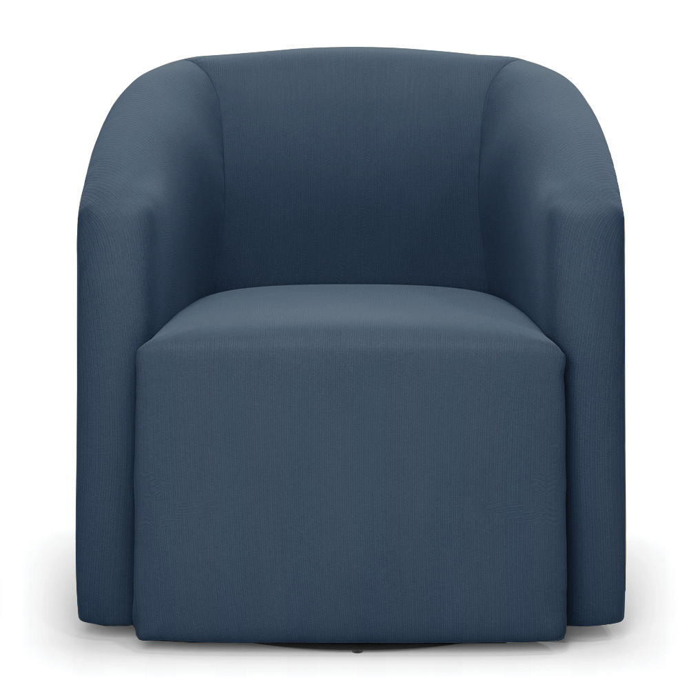 Kit 2 Poltronas Stella Max Suede Azul Marinho Base Giratória - D'Rossi