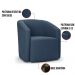 Kit 2 Poltronas Stella Max Suede Azul Marinho Base Giratória - D'Rossi