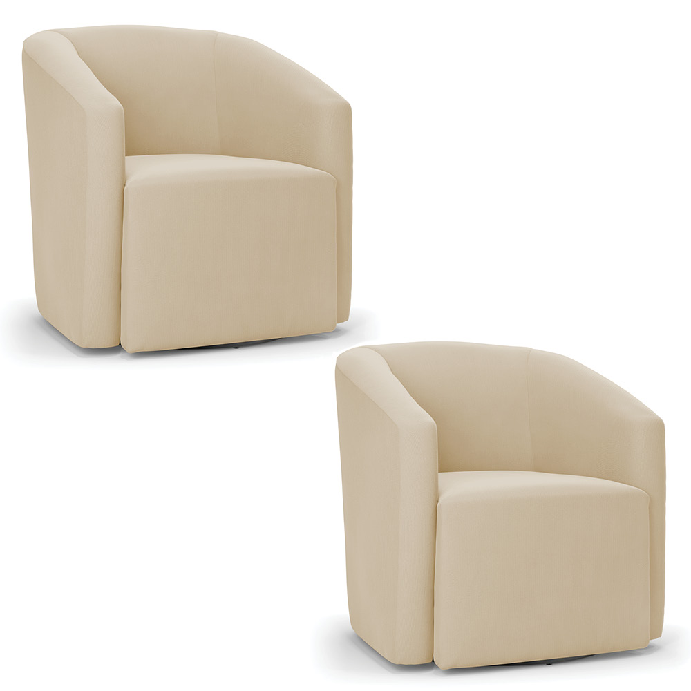 Kit 2 Poltronas Stella Max Suede Base Giratória - D'Rossi