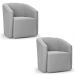 Kit 2 Poltronas Stella Max Suede Cinza Base Giratória - D'Rossi