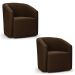 Kit 2 Poltronas Stella Max Suede Marrom Base Giratória - D'Rossi