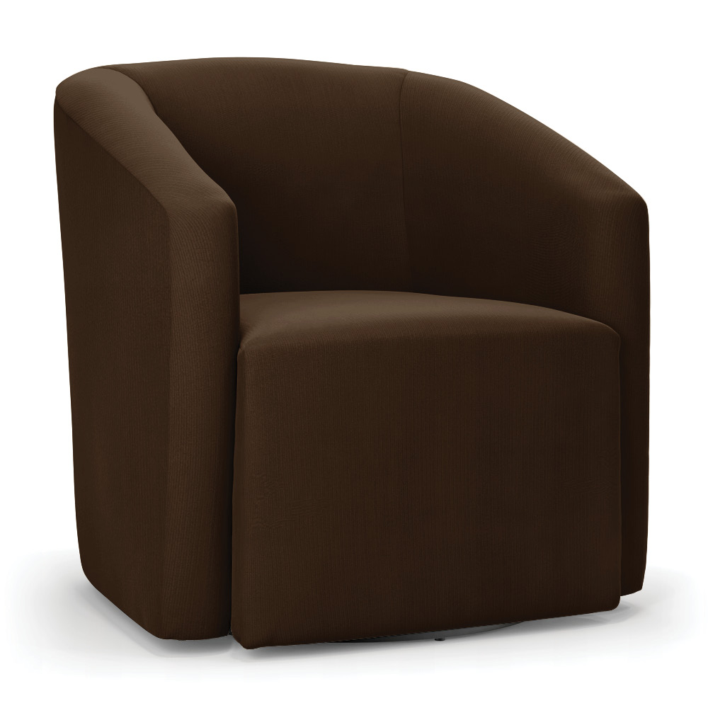 Kit 2 Poltronas Stella Max Suede Marrom Base Giratória - D'Rossi