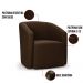 Kit 2 Poltronas Stella Max Suede Marrom Base Giratória - D'Rossi