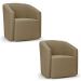 Kit 2 Poltronas Stella Max Suede Marrom Rato Base Giratória - D'Rossi