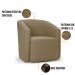Kit 2 Poltronas Stella Max Suede Marrom Rato Base Giratória - D'Rossi