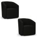Kit 2 Poltronas Stella Max Suede Preto Base Giratória - D'Rossi