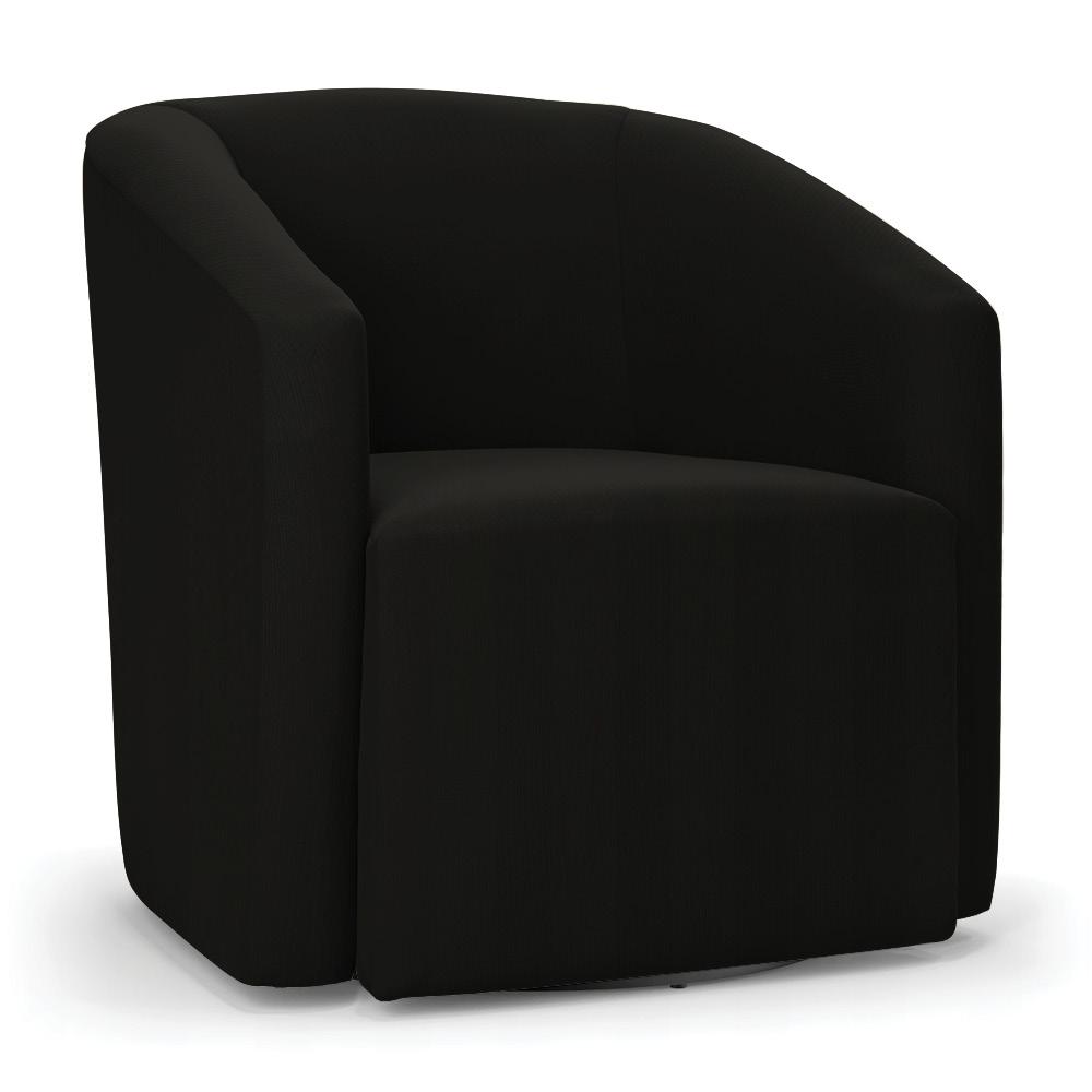 Kit 2 Poltronas Stella Max Suede Preto Base Giratória - D'Rossi