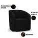Kit 2 Poltronas Stella Max Suede Preto Base Giratória - D'Rossi