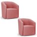 Kit 2 Poltronas Stella Max Suede Rosê Base Giratória - D'Rossi