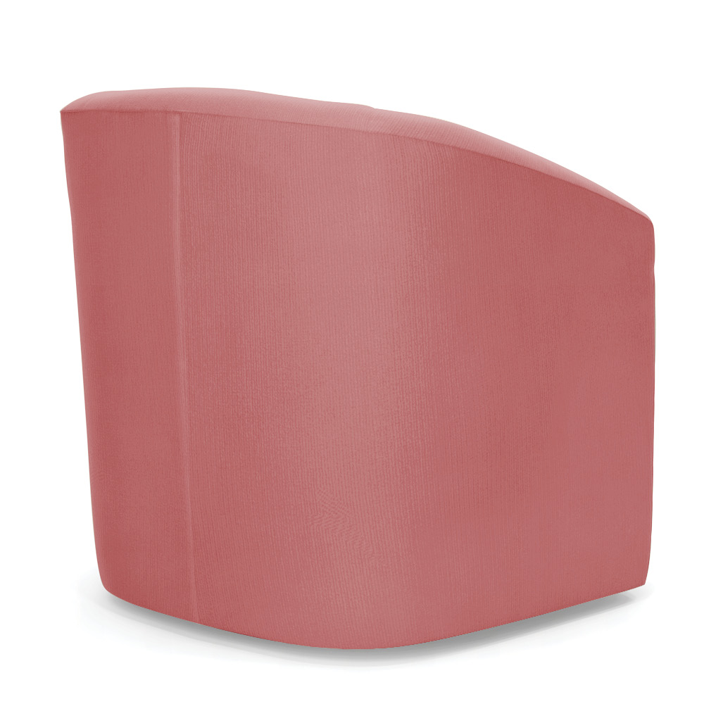 Kit 2 Poltronas Stella Max Suede Rosê Base Giratória - D'Rossi