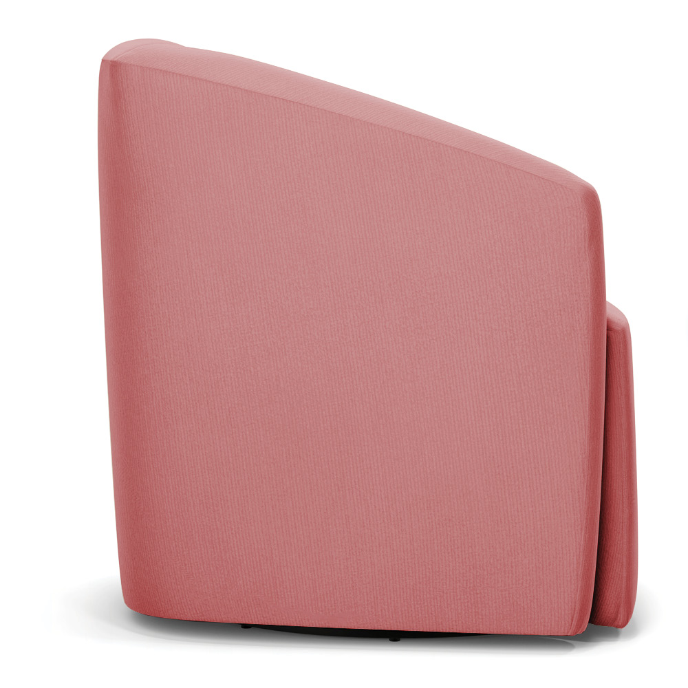 Kit 2 Poltronas Stella Max Suede Rosê Base Giratória - D'Rossi