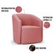 Kit 2 Poltronas Stella Max Suede Rosê Base Giratória - D'Rossi