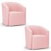 Kit 2 Poltronas Stella Max Suede Rosa Bebê Base Giratória - D'Rossi