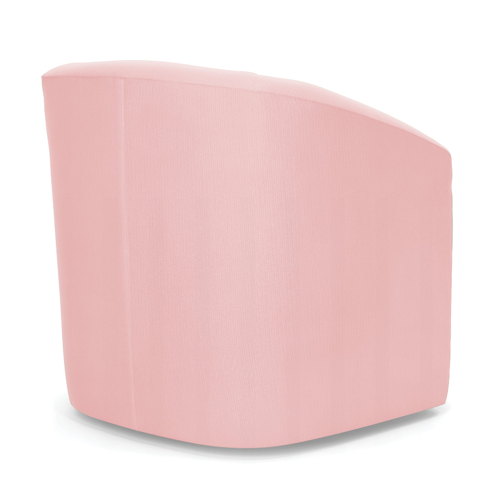 Kit 2 Poltronas Stella Max Suede Rosa Bebê Base Giratória - D'Rossi