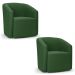 Kit 2 Poltronas Stella Max Suede Verde Base Giratória - D'Rossi