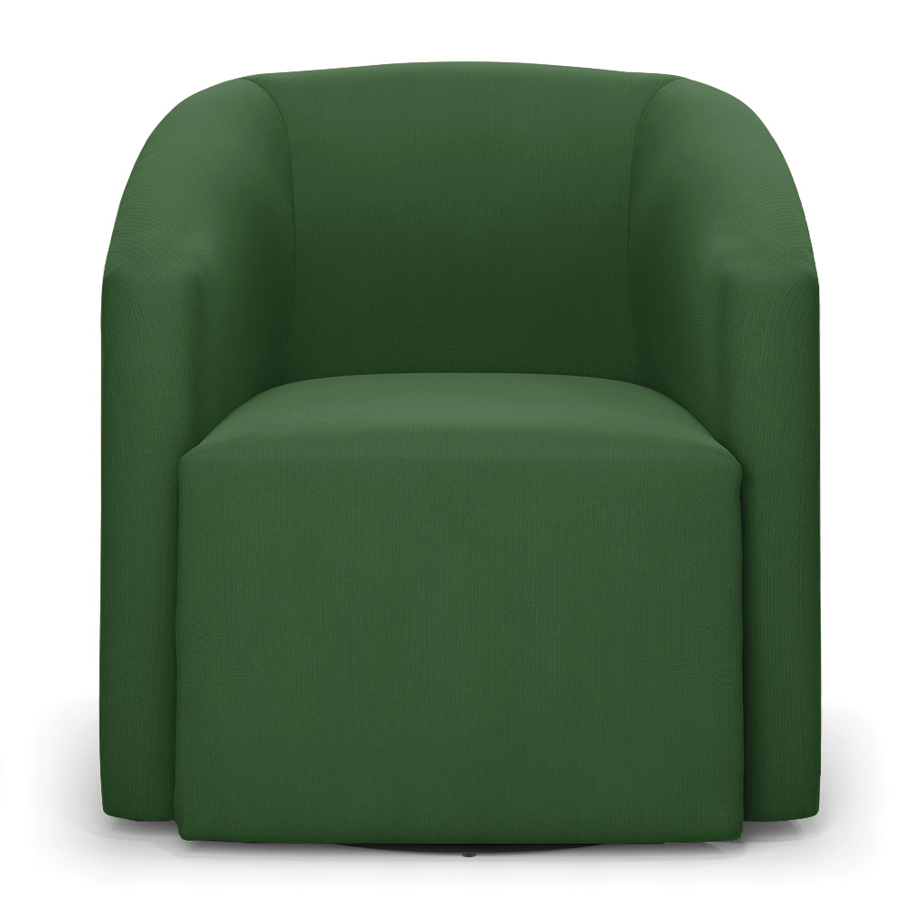 Kit 2 Poltronas Stella Max Suede Verde Base Giratória - D'Rossi
