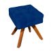 Kit 2 Poltronas com Puff Giratória Elisa Suede Azul Royal - D'Rossi