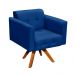 Kit 2 Poltronas com Puff Giratória Elisa Suede Azul Royal - D'Rossi