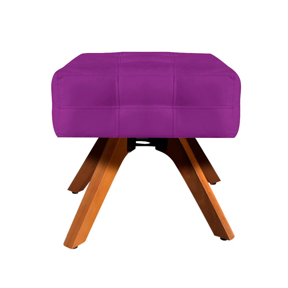 Kit 2 Poltronas com Puff Giratória Elisa Suede Roxo - D'Rossi