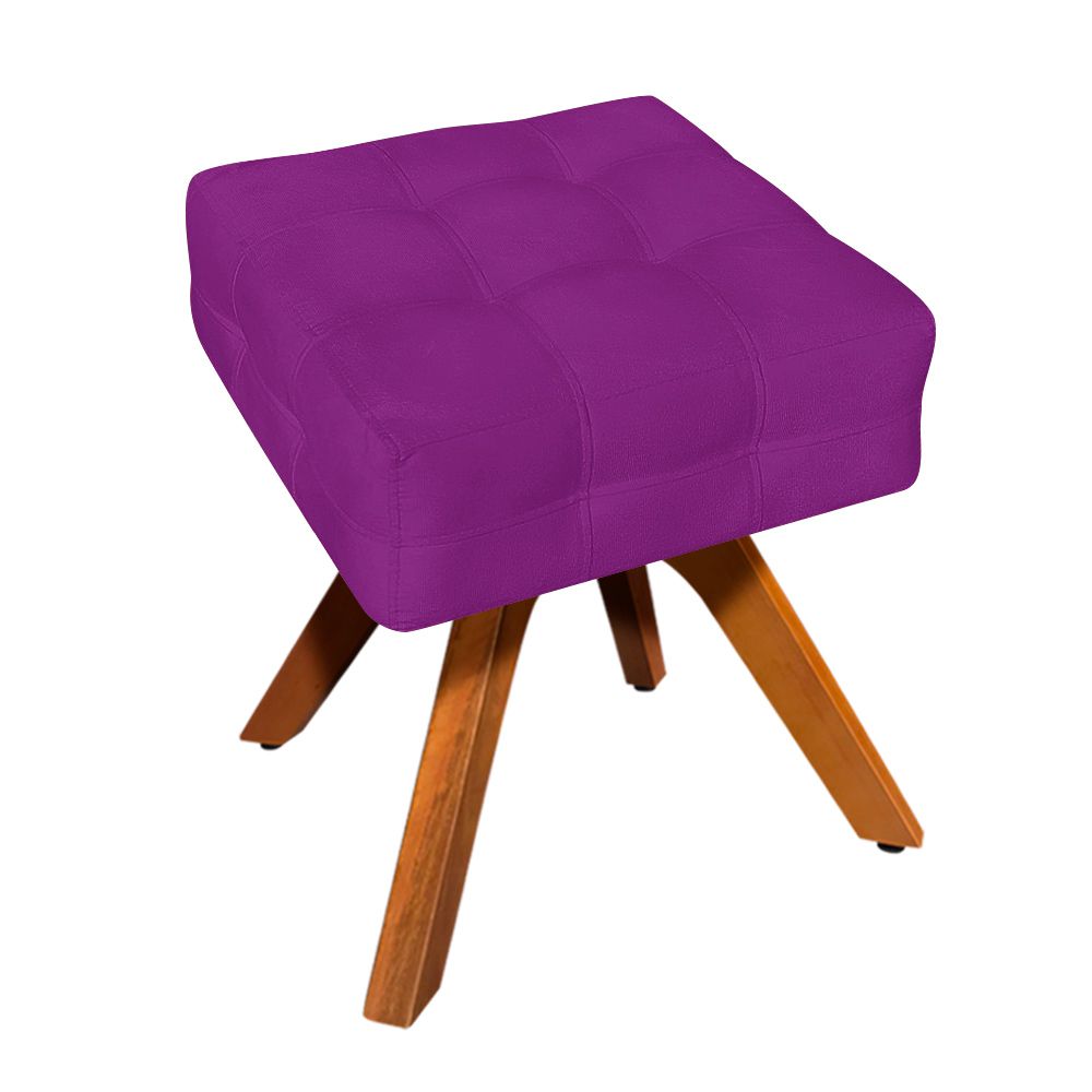 Kit 2 Poltronas com Puff Giratória Elisa Suede Roxo - D'Rossi