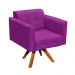 Kit 2 Poltronas com Puff Giratória Elisa Suede Roxo - D'Rossi
