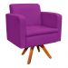 Kit Sofá Namoradeira e 01 Poltrona Giratória Emília Suede Roxo - D'Rossi