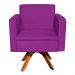 Kit Sofá Namoradeira e 01 Poltrona Giratória Emília Suede Roxo - D'Rossi