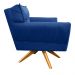 Poltrona Anitta Giratória Suede Azul Royal - D'Rossi