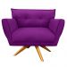 Poltrona Anitta Giratória Suede Roxo - D'Rossi