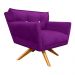 Poltrona Anitta Giratória Suede Roxo com Strass - D'Rossi