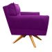 Poltrona Anitta Giratória Suede Roxo com Strass - D'Rossi