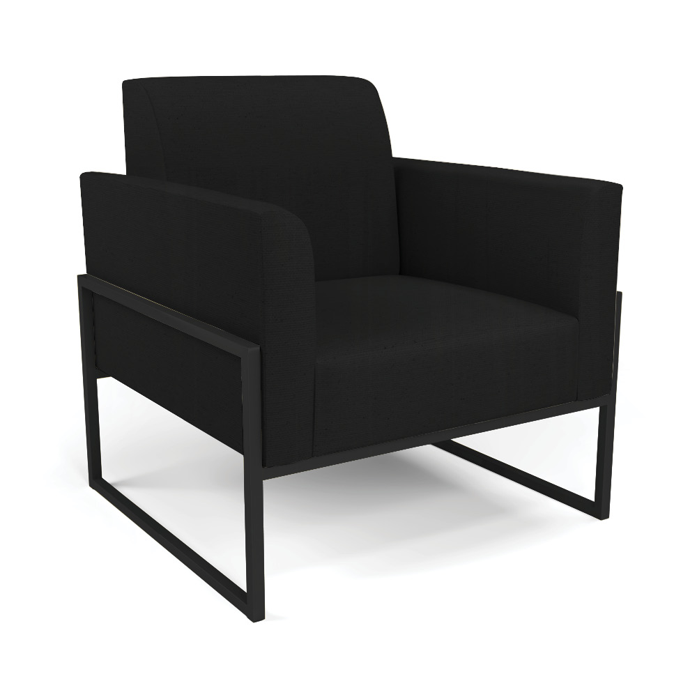 Poltrona Base Industrial Alta Preto Marisa Linho Preto A79 D03 - D?Rossi