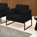 Poltrona Base Industrial Alta Preto Marisa Linho Preto A79 D03 - D?Rossi
