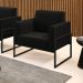 Poltrona Base Industrial Alta Preto Marisa Suede Preto D03 - D?Rossi