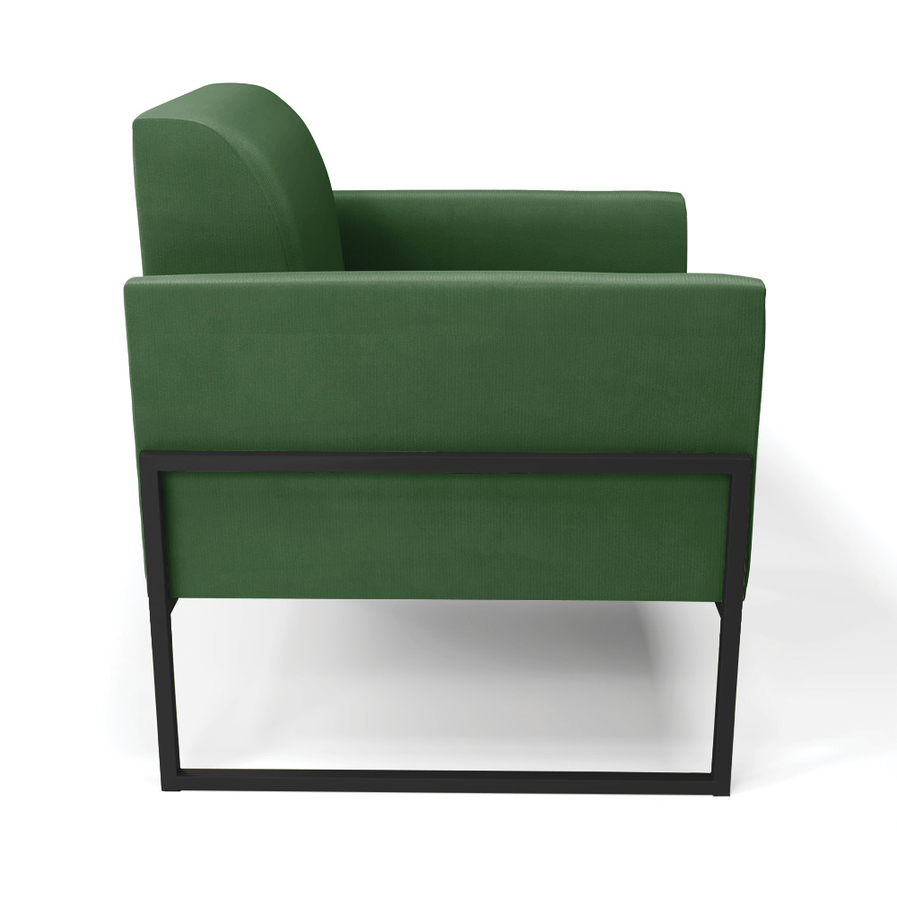 Poltrona Base Industrial Alta Preto Marisa Suede Verde D03 - D?Rossi