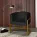 Poltrona Base Industrial Dourado Kit 2 Lety Veludo Preto S05 - D'Rossi