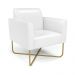 Poltrona Base X Industrial Dourado Marisa Corano Branco  D03 - D'Rossi