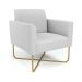 Poltrona Base X Industrial Dourado Marisa Linho Cinza A05  D03 - D'Rossi