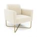 Poltrona Base X Industrial Dourado Marisa Veludo Bege  D03 - D'Rossi