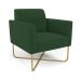 Poltrona Base X Industrial Dourado Marisa Veludo Verde  D03 - D'Rossi