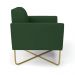 Poltrona Base X Industrial Dourado Marisa Veludo Verde  D03 - D'Rossi
