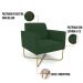 Poltrona Base X Industrial Dourado Marisa Veludo Verde  D03 - D'Rossi