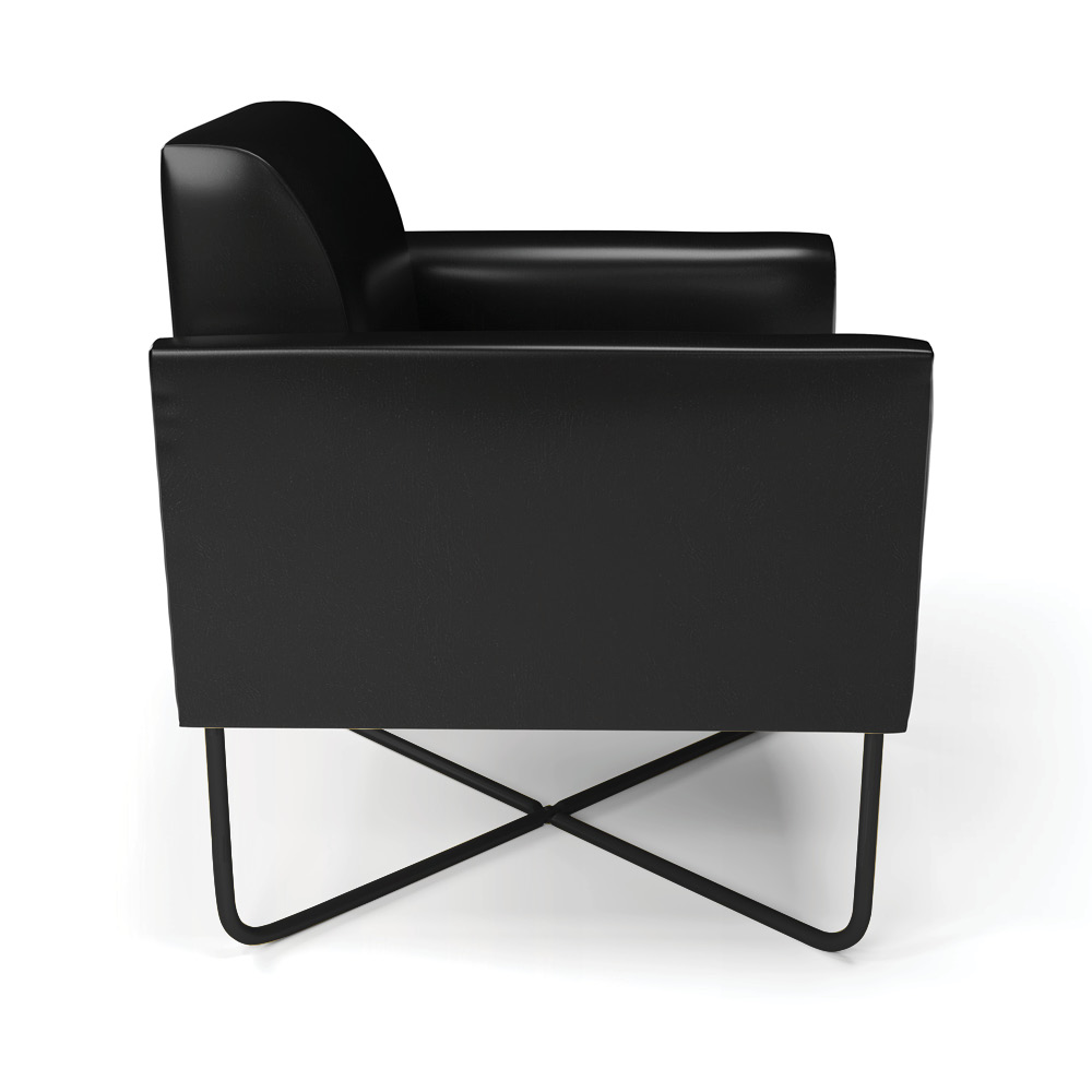 Poltrona Base X Industrial Preto Marisa Corano Preto D03 - D'Rossi