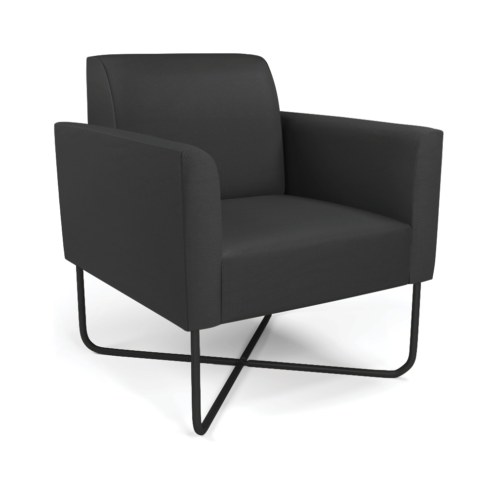 Poltrona Base X Industrial Preto Marisa Corino Preto D03 - D'Rossi